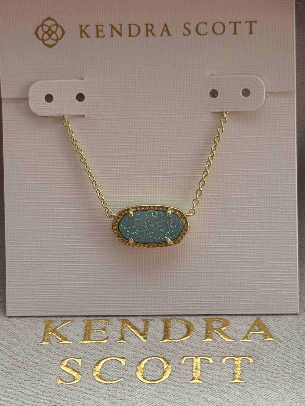 Kendra Scott Elaina Cyan Pearl Crystal Cluster Necklace